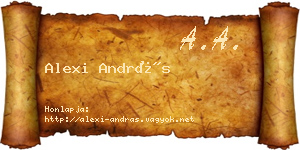Alexi András névjegykártya